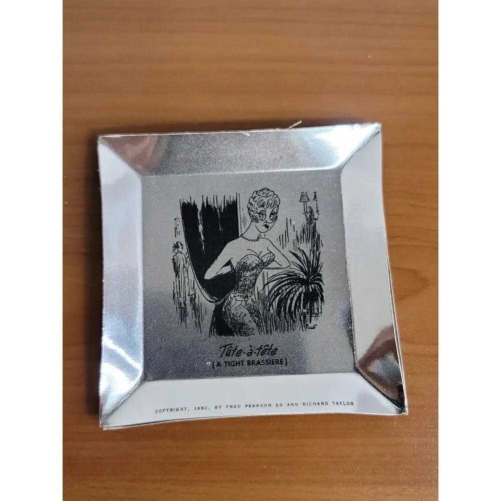 VTG 1950 Fractured French Ashtrays Coasters #A26